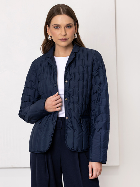 Granatowa lekka kurtka puchowa pikowana