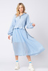 Niebieska bawełniana sukienka z szyfonowym dołem Melody