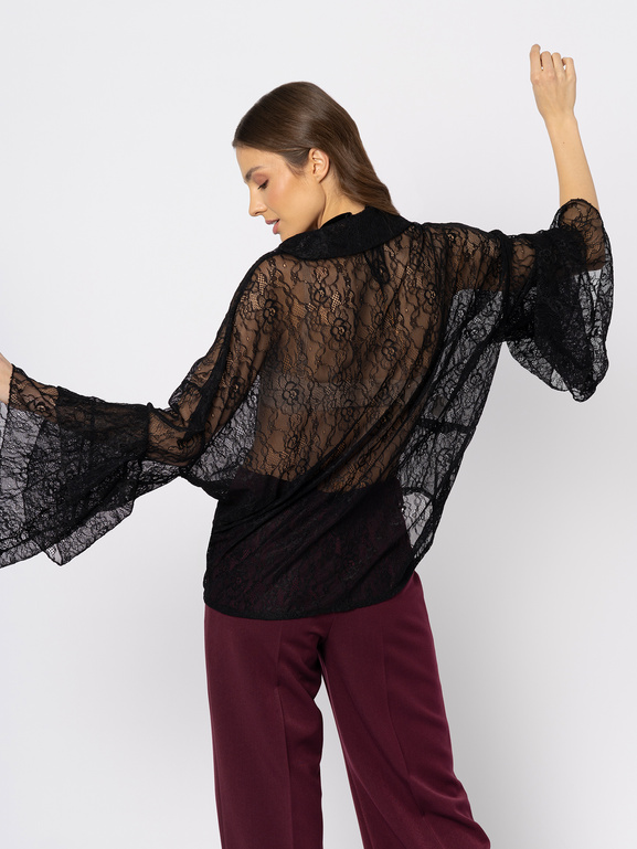Czarna koronkowa koszula