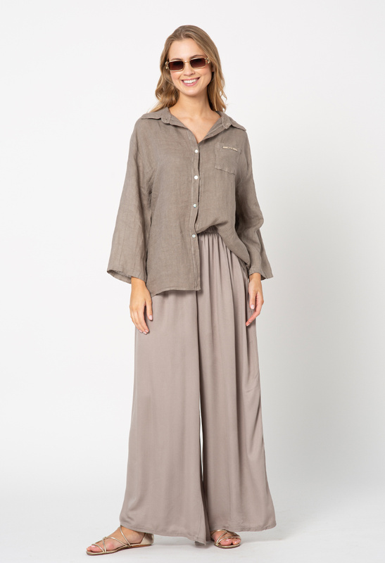 Beżowe spodnie z wiskozy