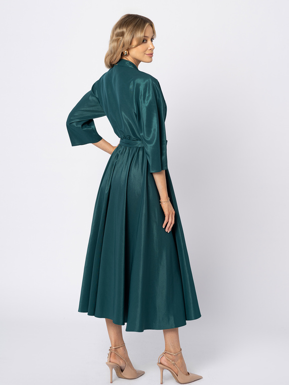 Zielona sukienka z tafty Charlotte