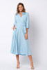 Błękitna midi sukienka z paskiem Ophélie