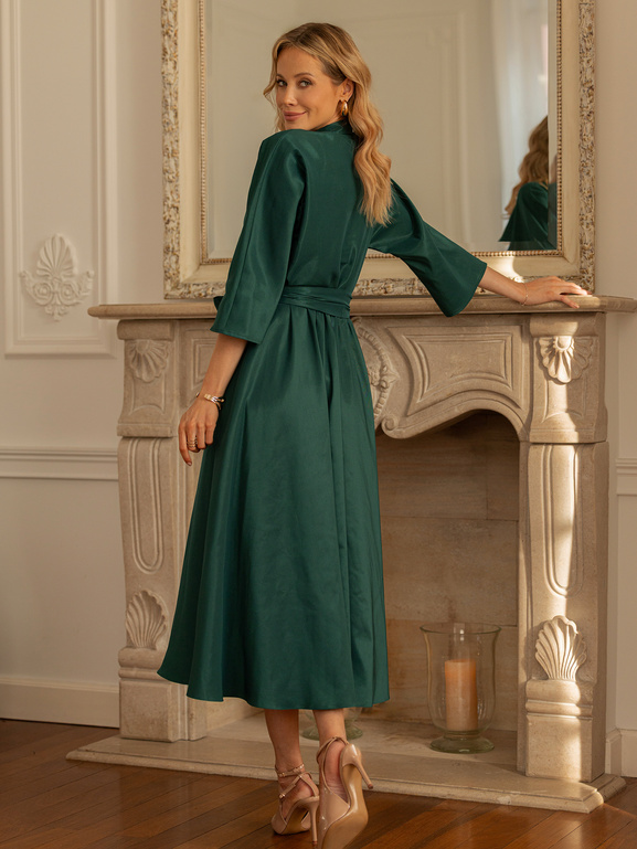 Zielona sukienka z tafty Charlotte