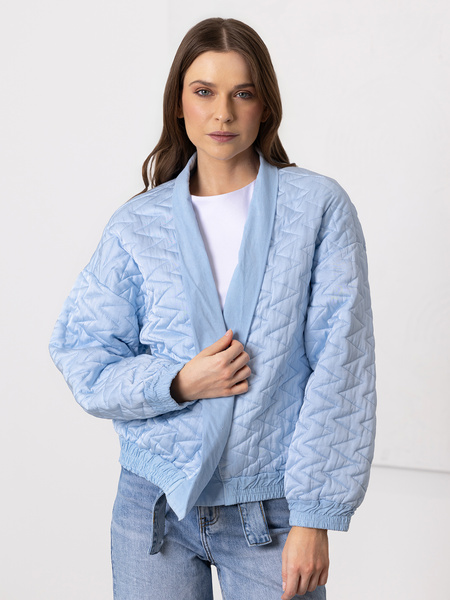 Bomberka damska pikowana błękitna