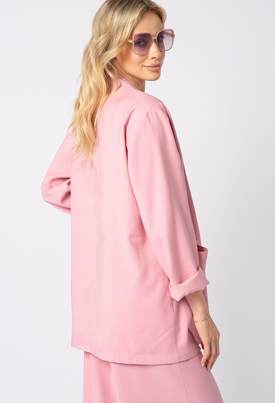 Pudrowo różowa marynarka z wiskozy Mary