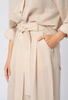 Beżowe szerokie spodnie z wiązaniem wiskoza z lnem Miyu