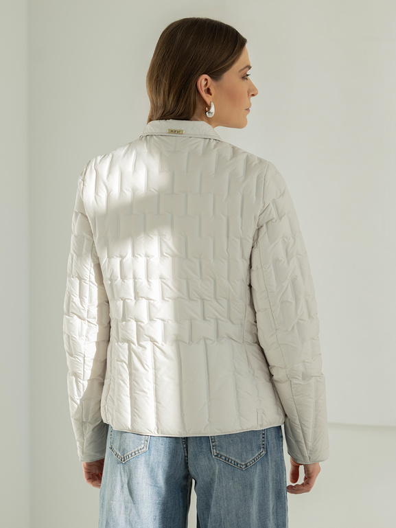 Ecru lekka kurtka puchowa pikowana