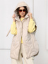 Beżowa kamizelka puchowa z kapturem
