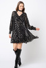 Czarna sukienka w złote grochy Mélodie
