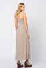 Beżowa wiskozowa spódnica maxi z szerokim pasem