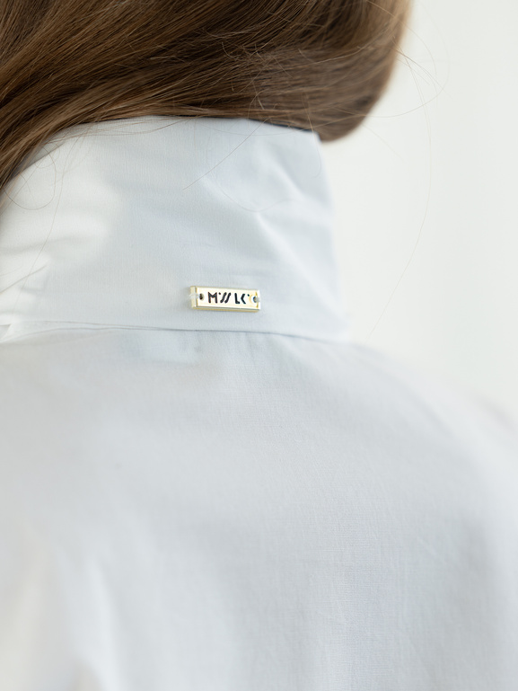 Koszula bawełniana z kokardą biała