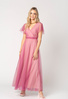 Długa różowa sukienka Girona