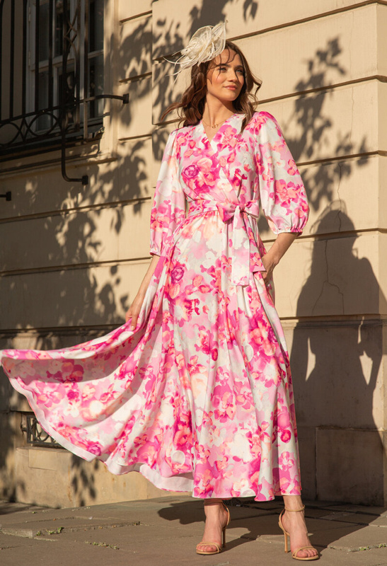 Sukienka w różowe kwiaty Denise