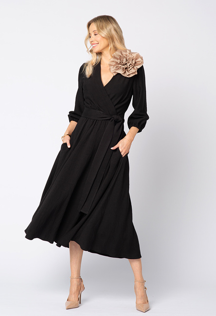 Czarna sukienka z wiskozy Amelie