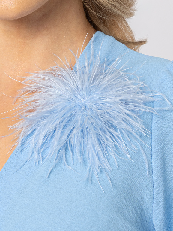 Broszka puszek błękitna