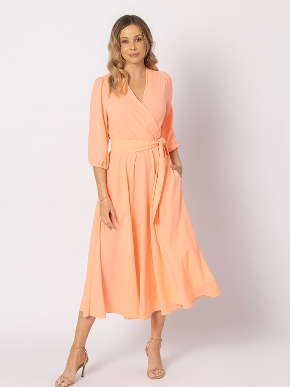 Morelowa sukienka z wiązaniem Ophelie