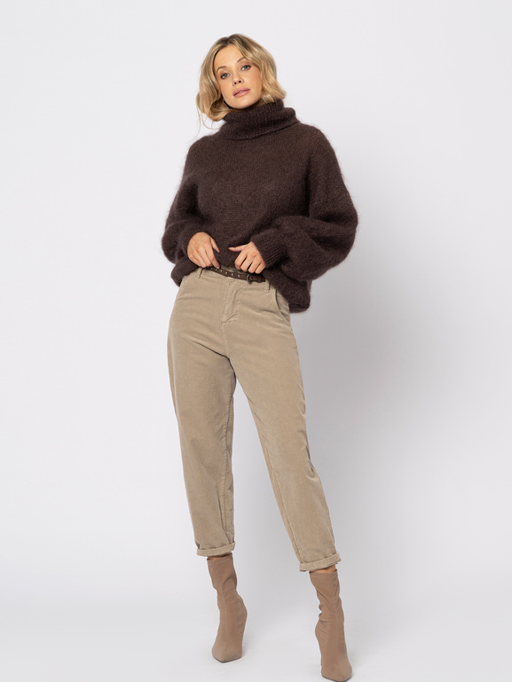 Beżowe sztruksowe spodnie