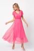 Różowa sukienka z siatki Risa