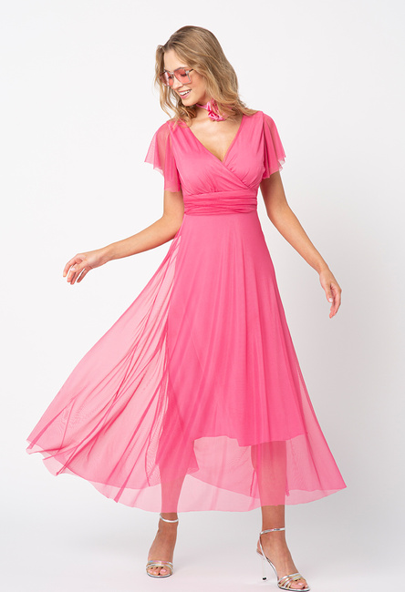 Różowa sukienka z siatki Risa