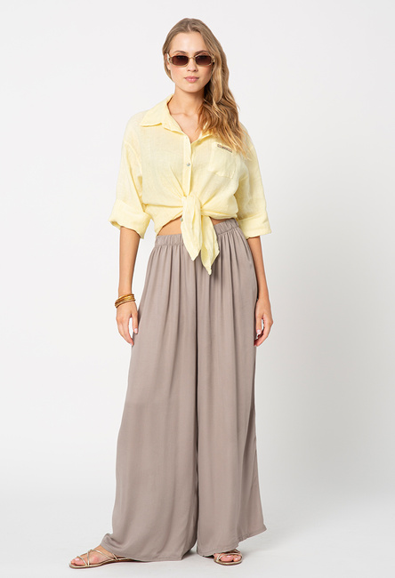 Beżowe spodnie z wiskozy