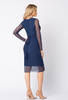 Granatowa sukienka z drapowaniem w talii Brigitte