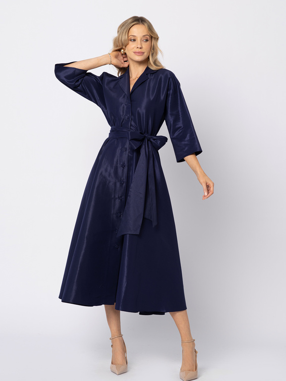 Granatowa sukienka z tafty Charlotte
