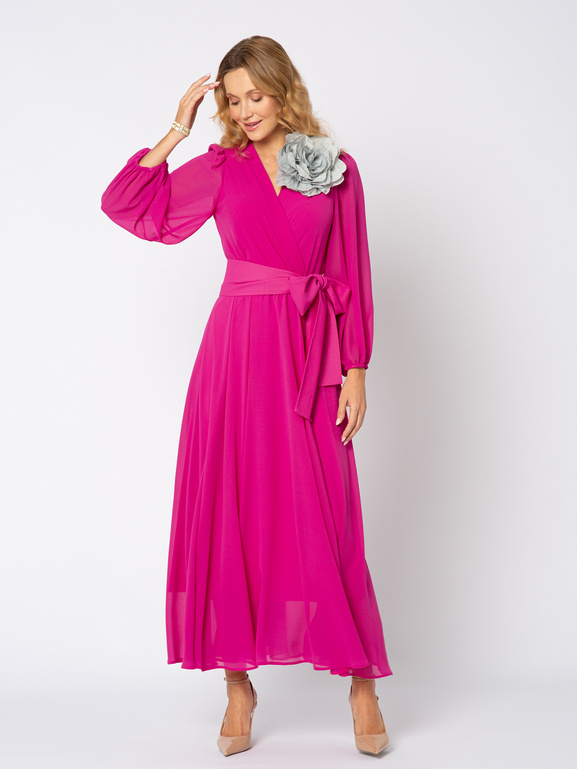 Sukienka z szyfonu w kolorze fuksji Sydney