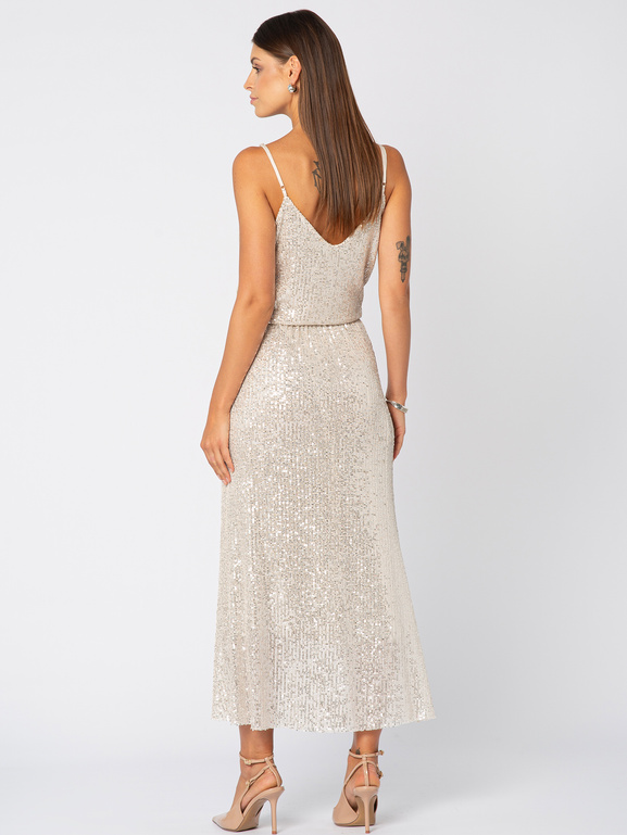 Srebrna cekinowa spódnica