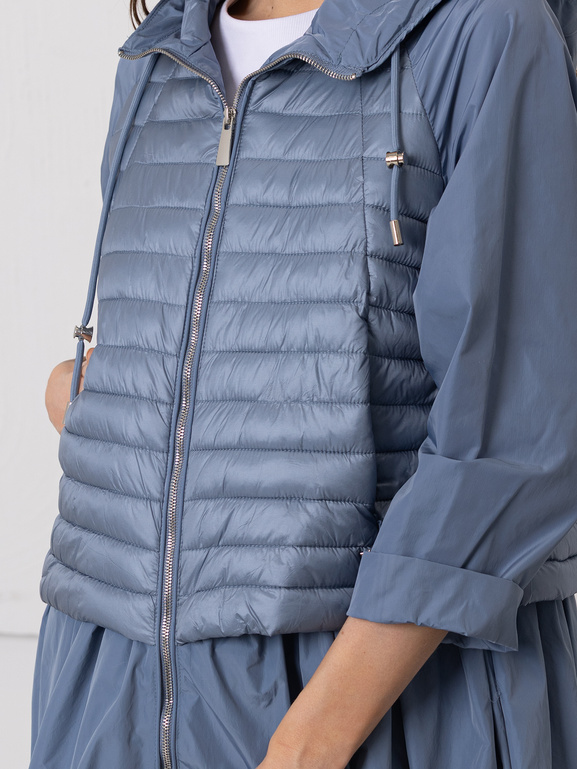 Płaszcz przejściowy z panelem puchowym niebieski
