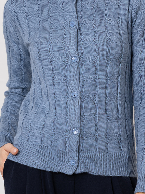 Kardigan damski w prążek niebieski