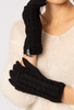 Czarne rękawiczki z warkoczowymi mitenkami