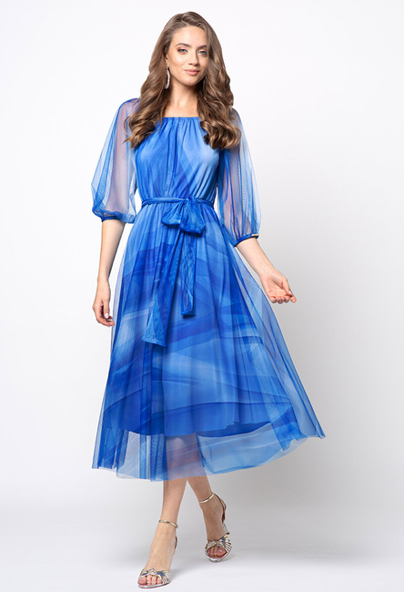 Sukienka z tiulu w kolorze niebieskim Nicoline