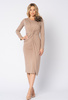 Beżowa sukienka z wiskozy z drapowaniem Cécile