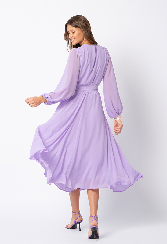 Sukienka z lawendowego szyfonu Olympia