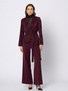 Burgundowe spodnie w kant z szerszą nogawką Paola