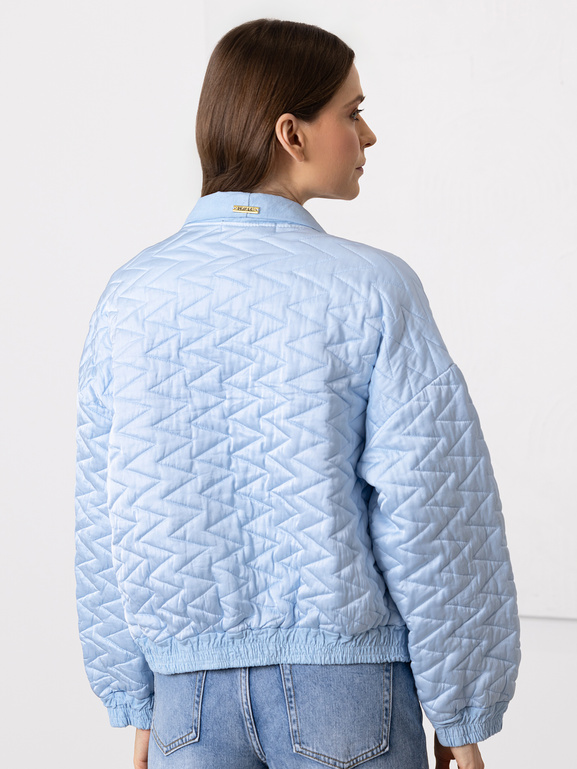 Bomberka damska pikowana błękitna