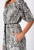 Szaro-biała sukienka hiszpanka z wiskozy z chwostem do wiązania Cynthia