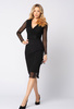 Czarna sukienka z drapowaniem w talii Brigitte