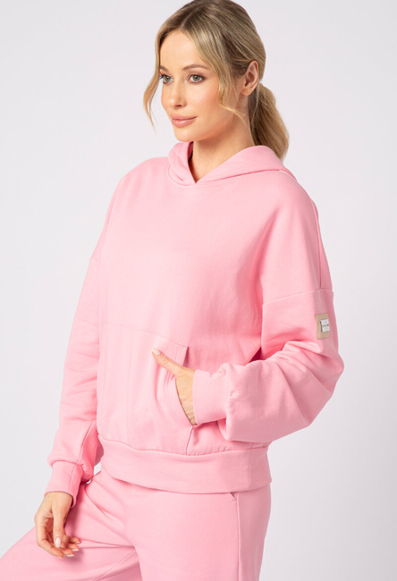 Różowa bluza z kapturem i kieszenią Ellie
