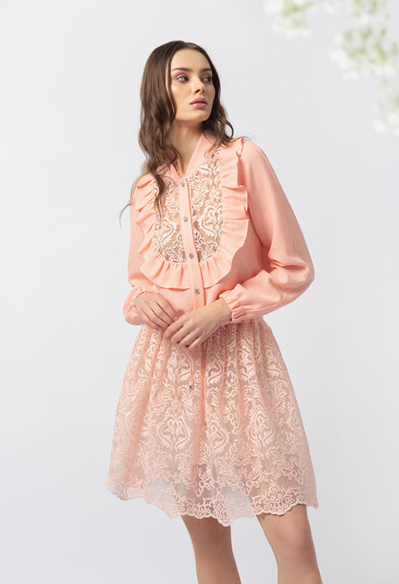 Różowa koronkowa spódnica Hannah
