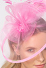Fascynator różowy z dużym rondem