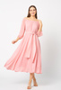 Sukienka z różowego szyfonu Vichy 