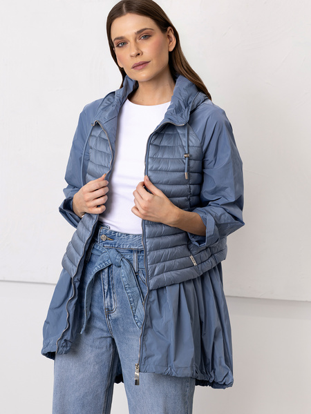 Płaszcz przejściowy z panelem puchowym niebieski