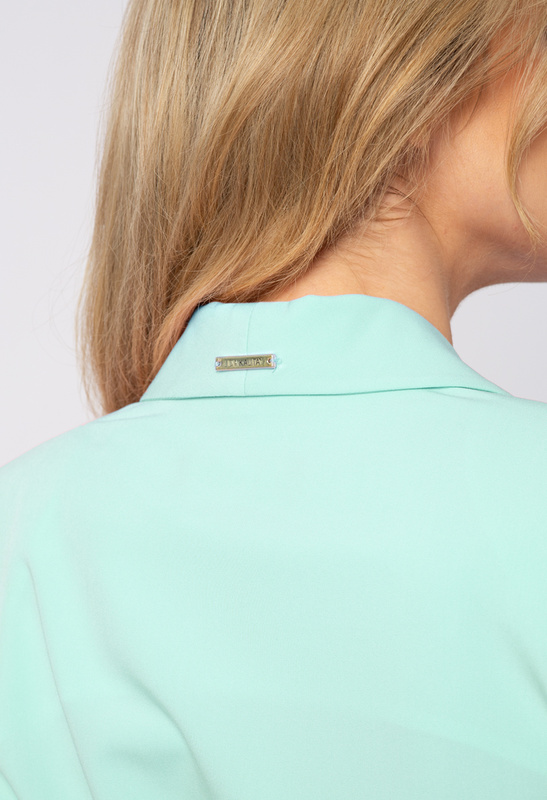 Miętowa marynarka z wiązaniem Sally