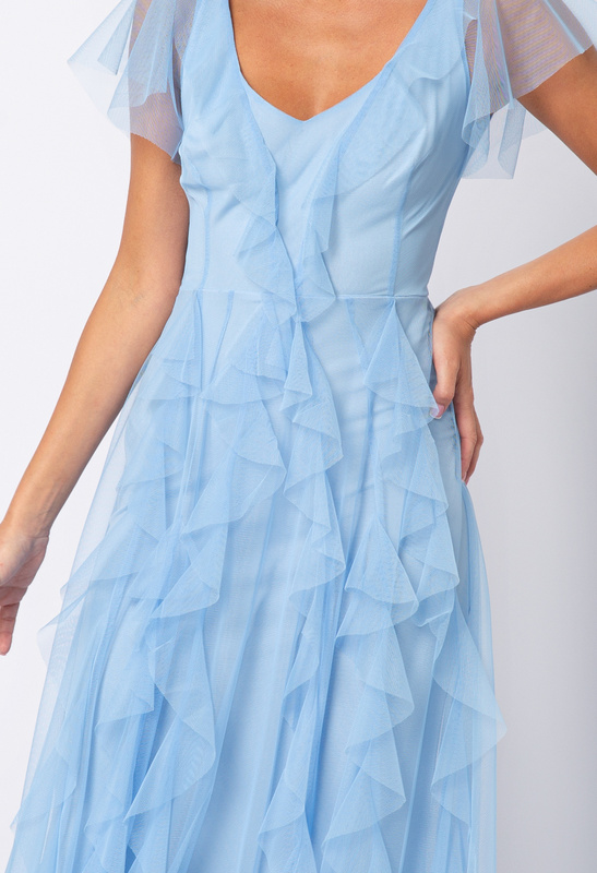 Sukienka z błękitnej siatki Malou