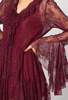 Bordowa koronkowa sukienka z halką