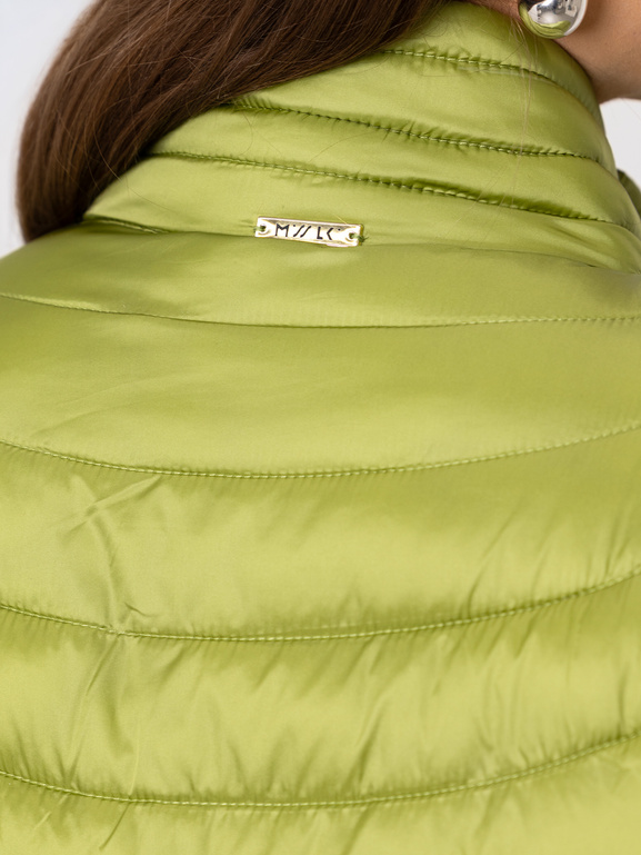 Kurtka pikowana ze stójką zielona