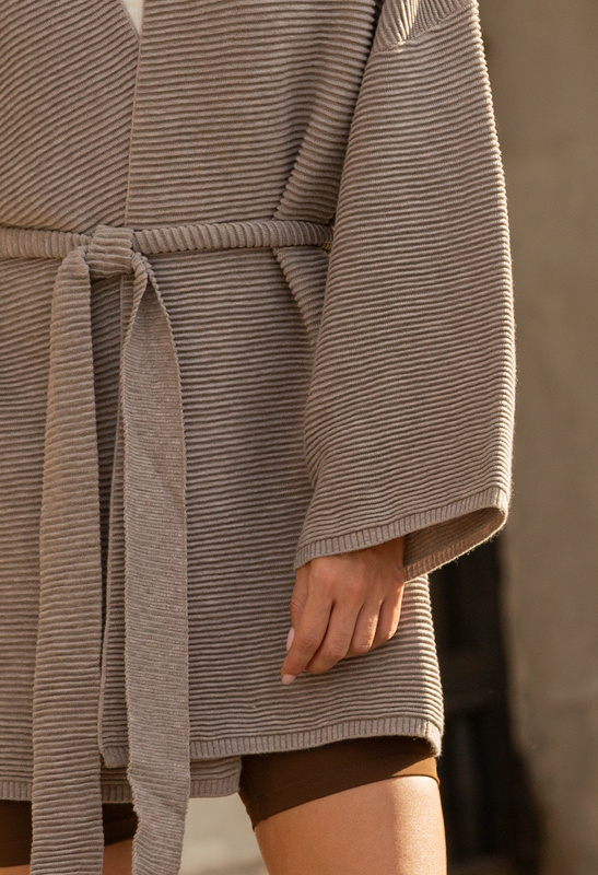 Fango kardigan z prążkowanej dzianiny