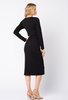 Czarna sukienka z wiskozy z drapowaniem Cécile