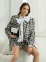 Marynarka w pepitkę czarna ecru